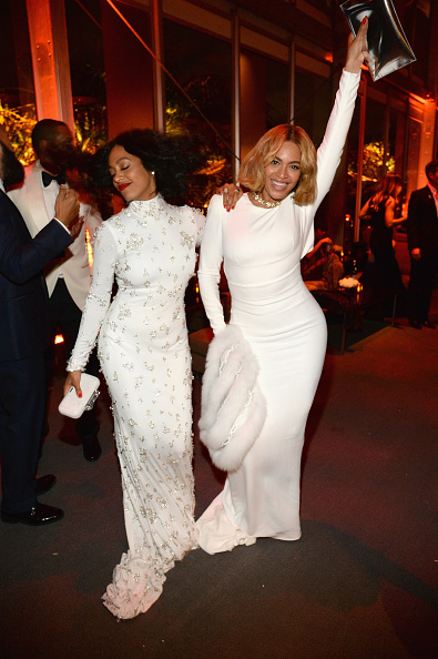 Beyonce and Solange at the VF15 Oscars Afterparty - Kevin Mazur/Getty
