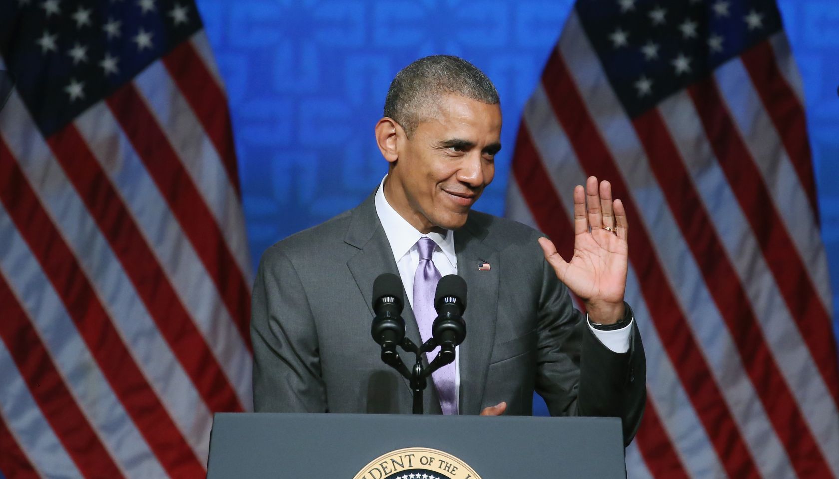 President Obama Waves