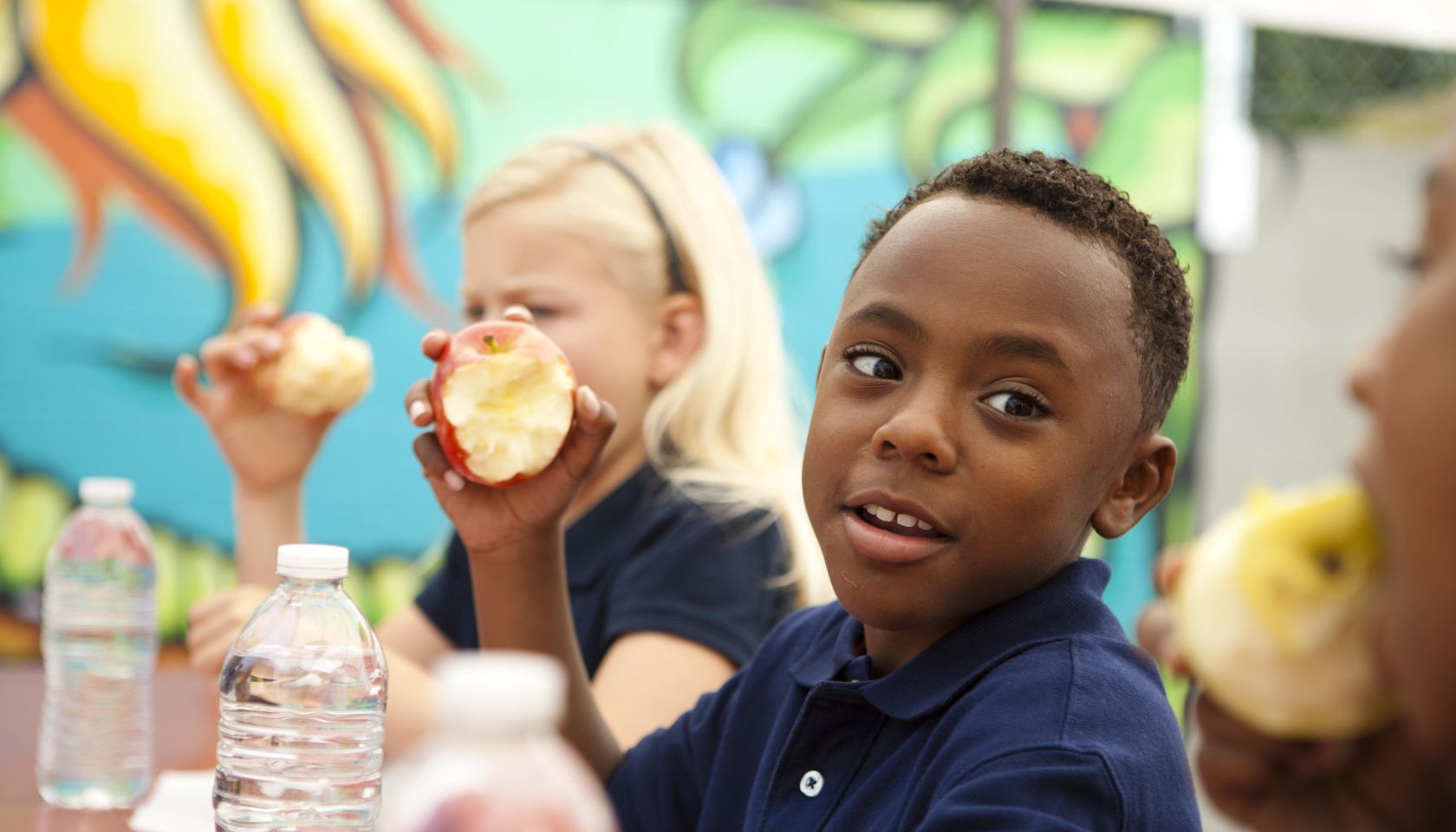 Students during lunch break.