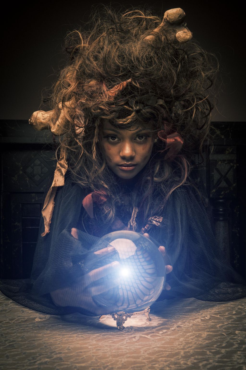 Voodoo Priestess with magic ball
