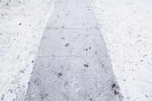 Sidewalk covered in snow, Spokane
