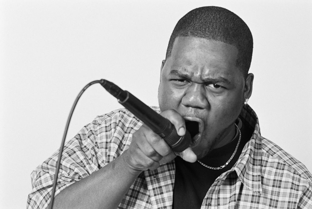 Man rapping into microphone
