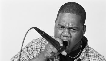 Man rapping into microphone