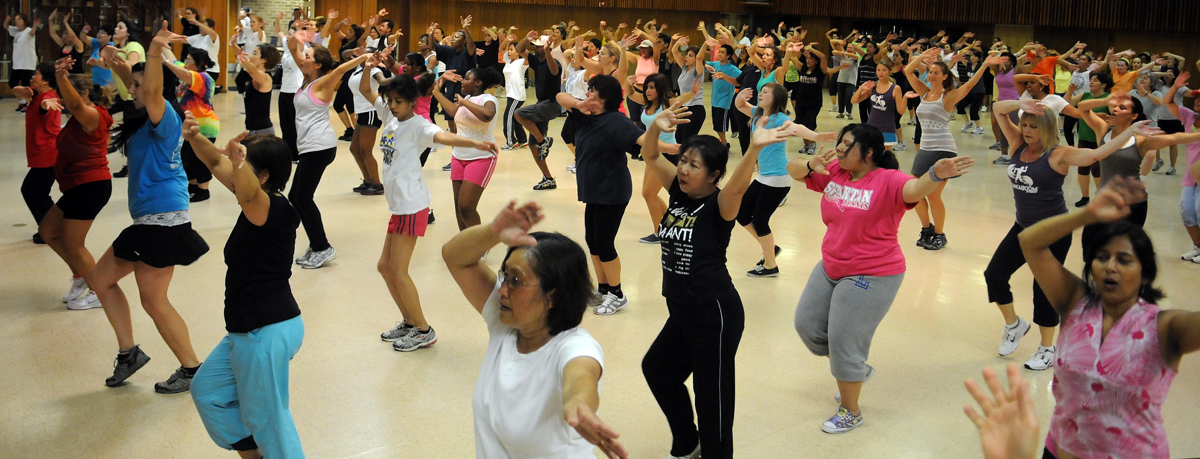 Zumba fitness class at Franconia Fire Station.