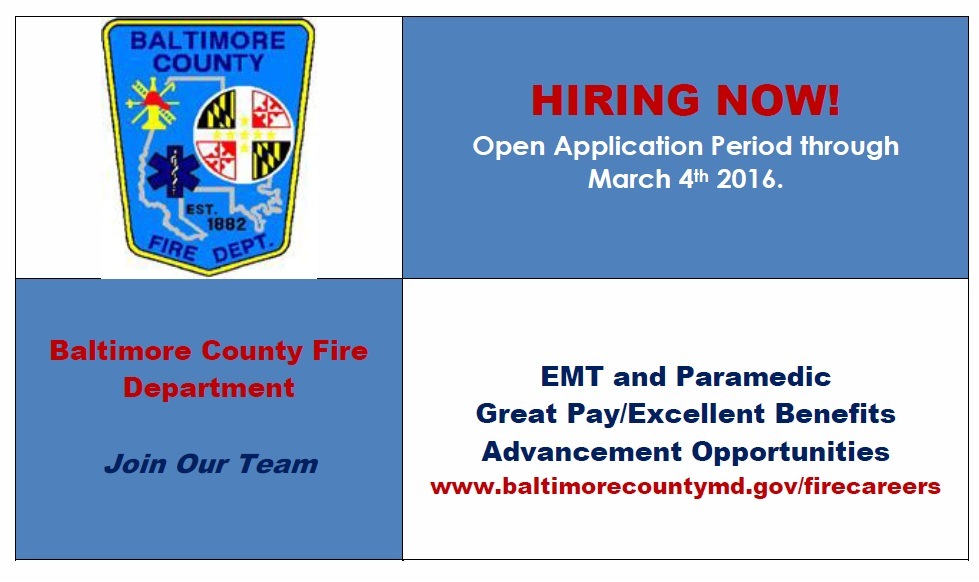 Baltimore County Fire Dept Hiring 2016