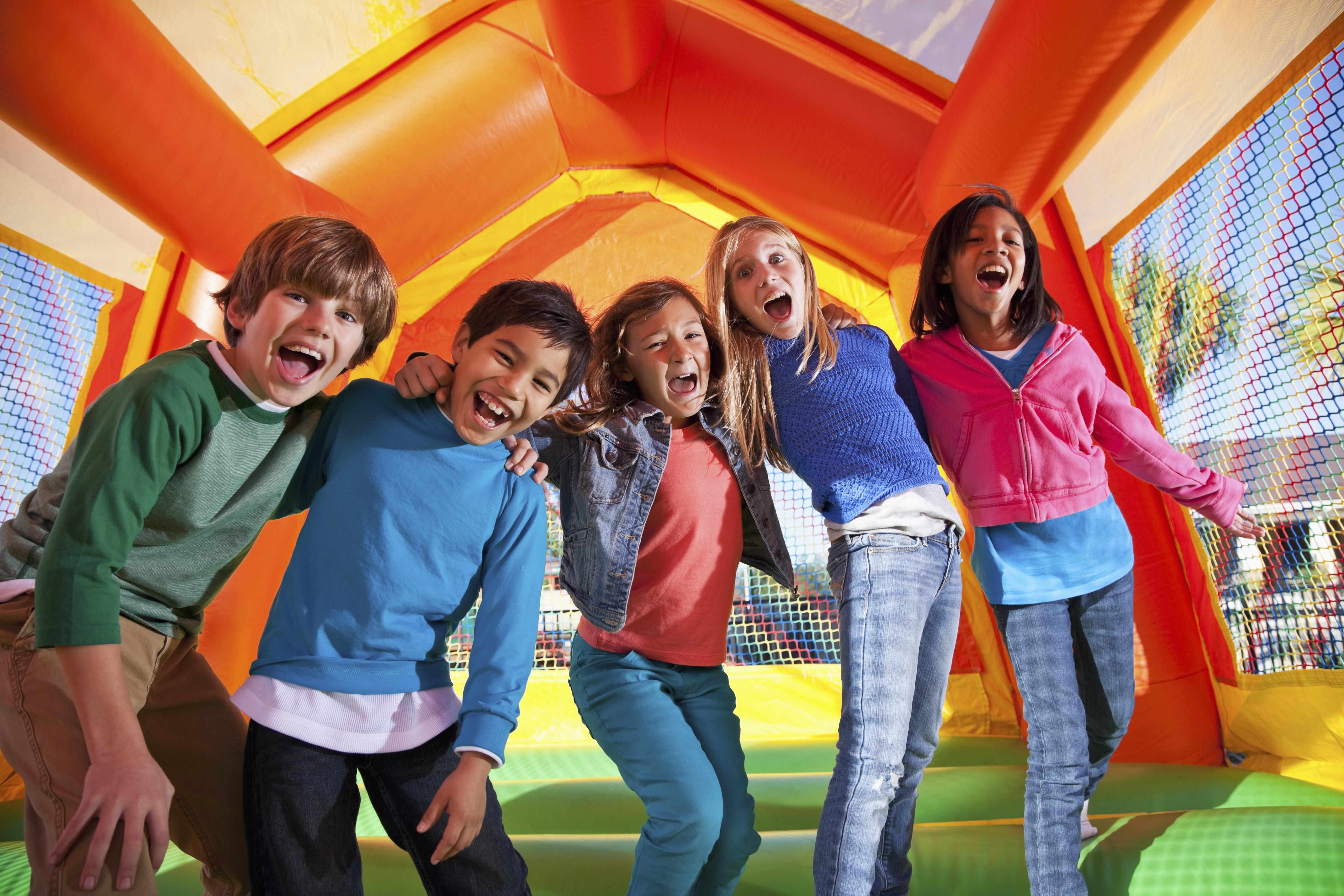 Children in bounce house