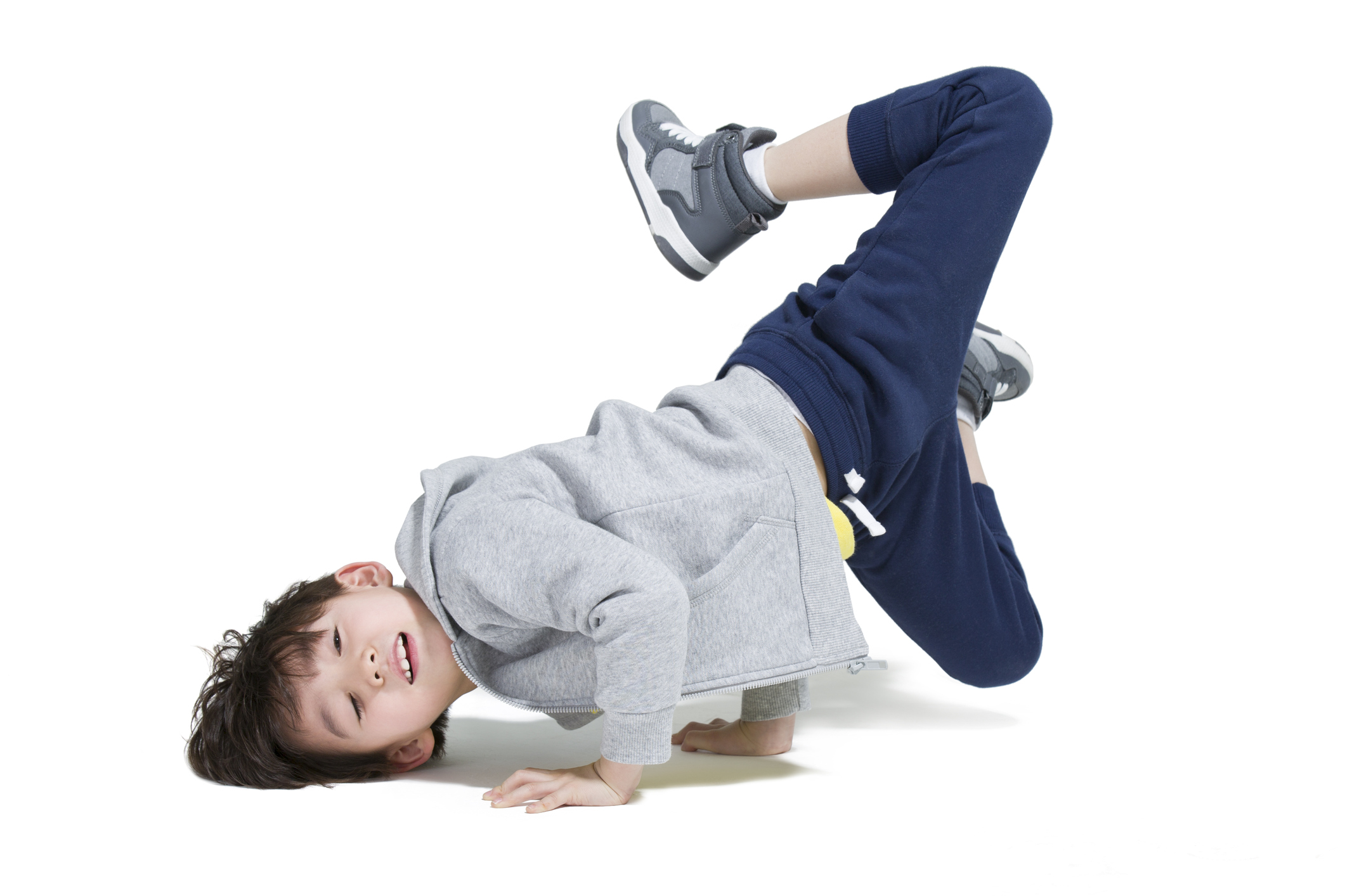 Cute boy break dancing