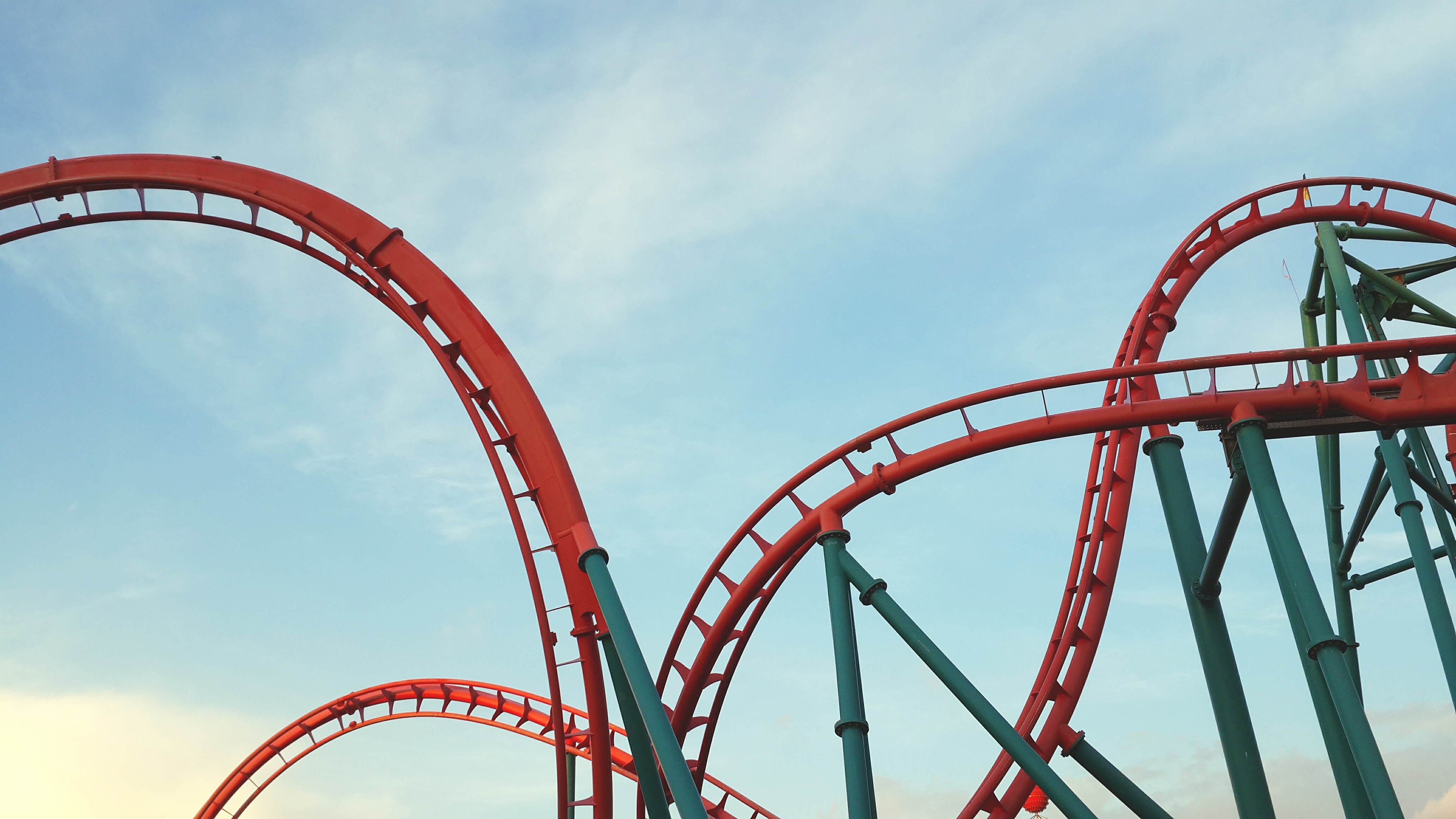 Low Angle View Of Rollercoaster Against Sky