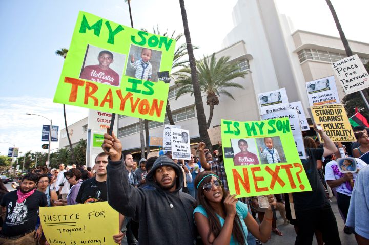 Los Angeles Residents Protests In Memory of Trayvon Martin