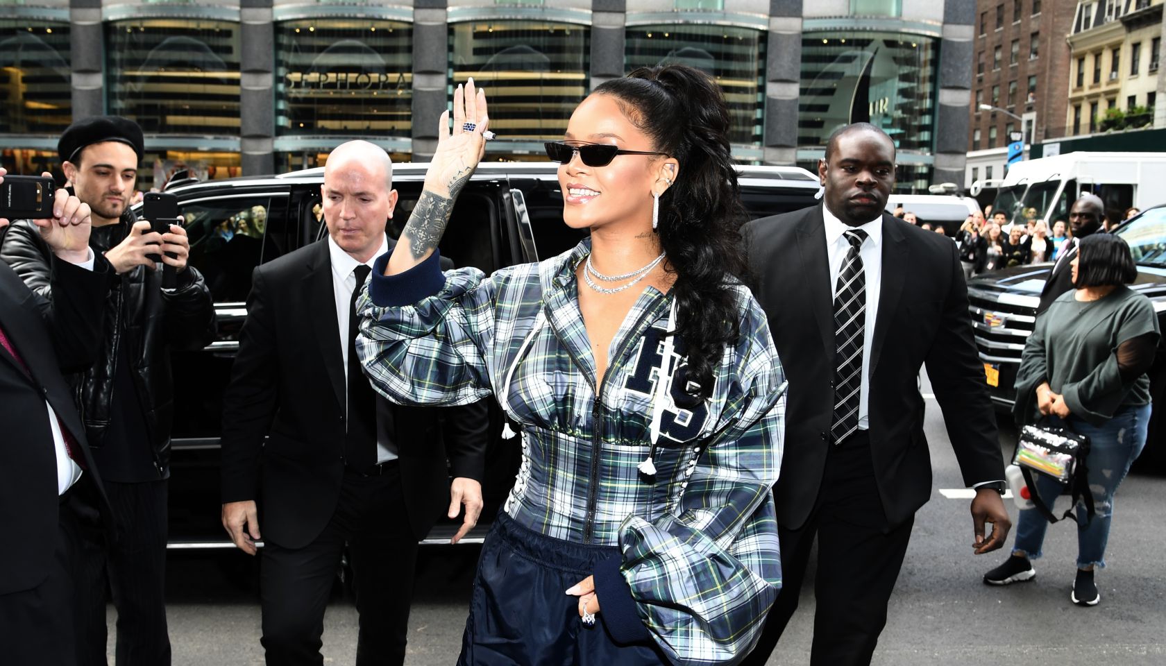 Rihanna Hosts Pep Rally To Celebrate Launch Of The AW17 FENTY PUMA By Rihanna Collection At Bloomingdales On 59th Street