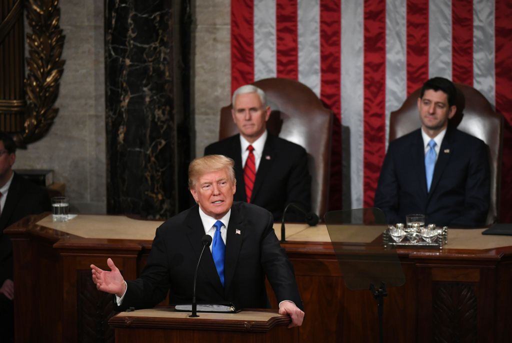 President Trump Delivers His First State of The Union Address To Joint Session of Congress