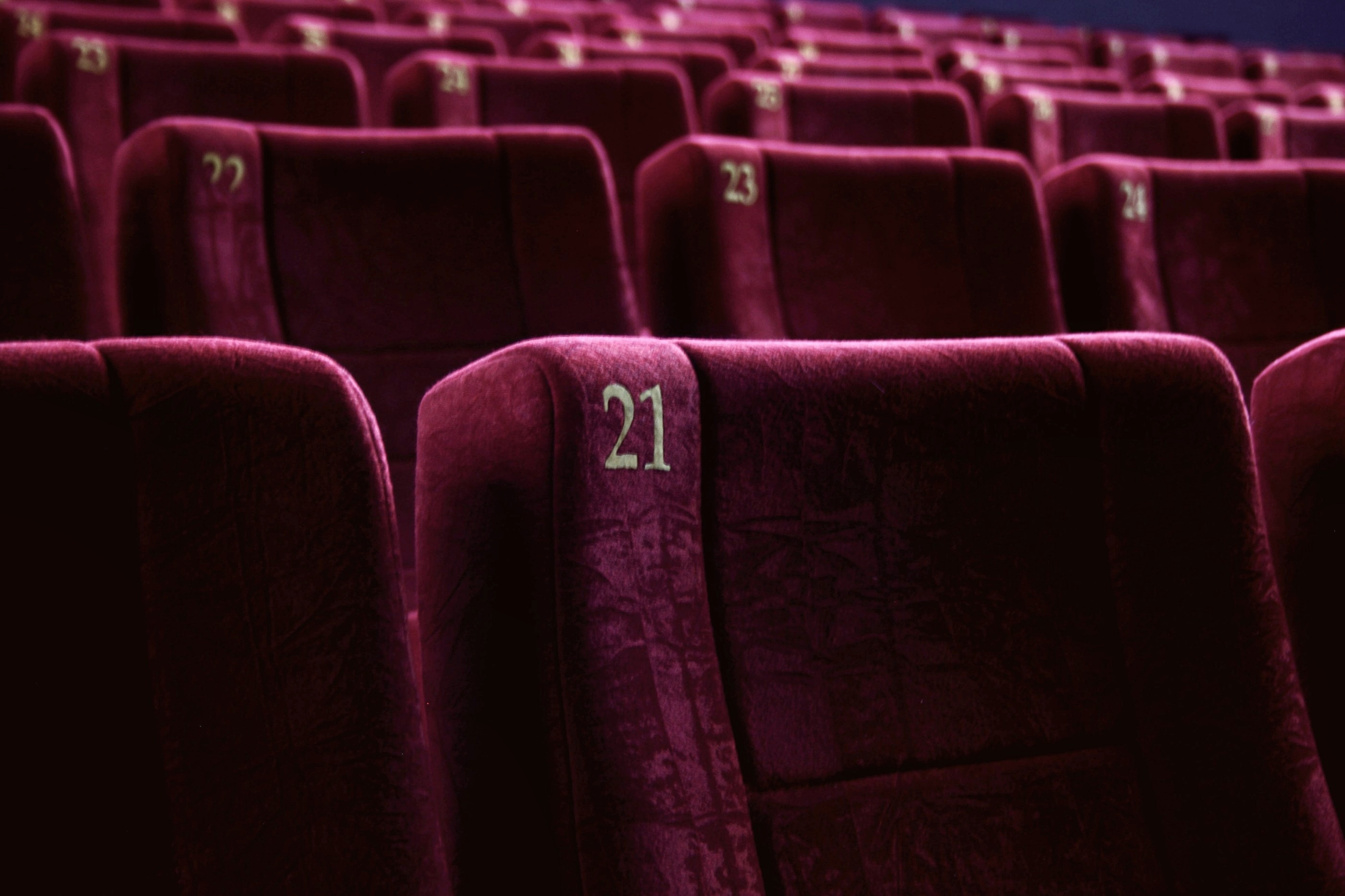 Full Frame Shot Of Empty Chairs In Music Theater