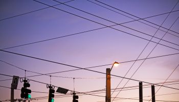 Electrical wires and traffic lights