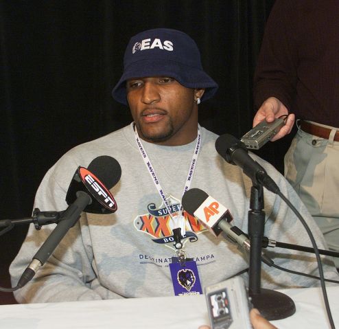 Baltimore Raven's linebacker Ray Lewis, who has been trying
