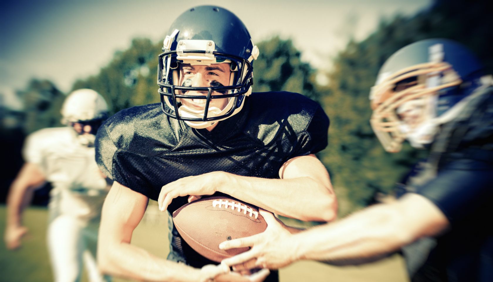 Close-Up Of American Football Players
