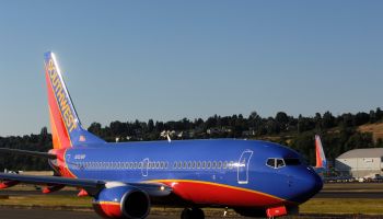 a Southwest Airlines Boeing 737-700 (LN2318) taxiing on a pre-delivery test flight