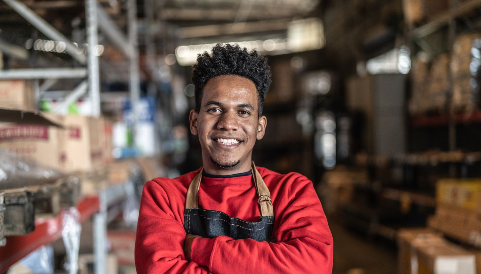 Man working at a warehouse