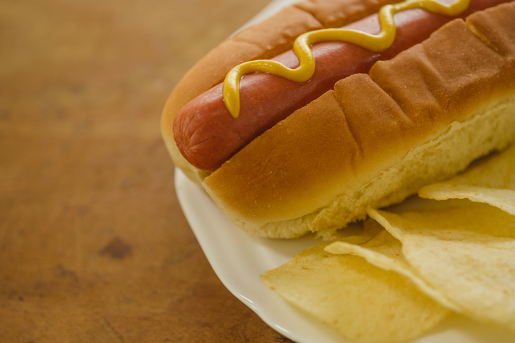 Hot dog and potato chips