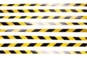 Yellow and Black Striped Cordon Tape