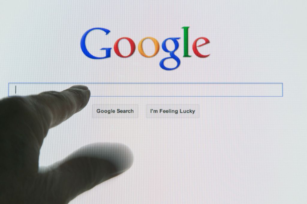 Google search engine opened on computer monitor