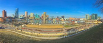 Panoramic view from top of Federal Hill Park, Baltimore