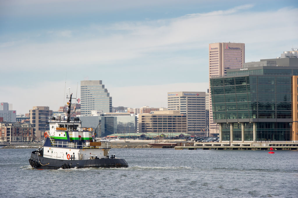 Tug boat near the Inner Harbor, Baltimore, Maryland