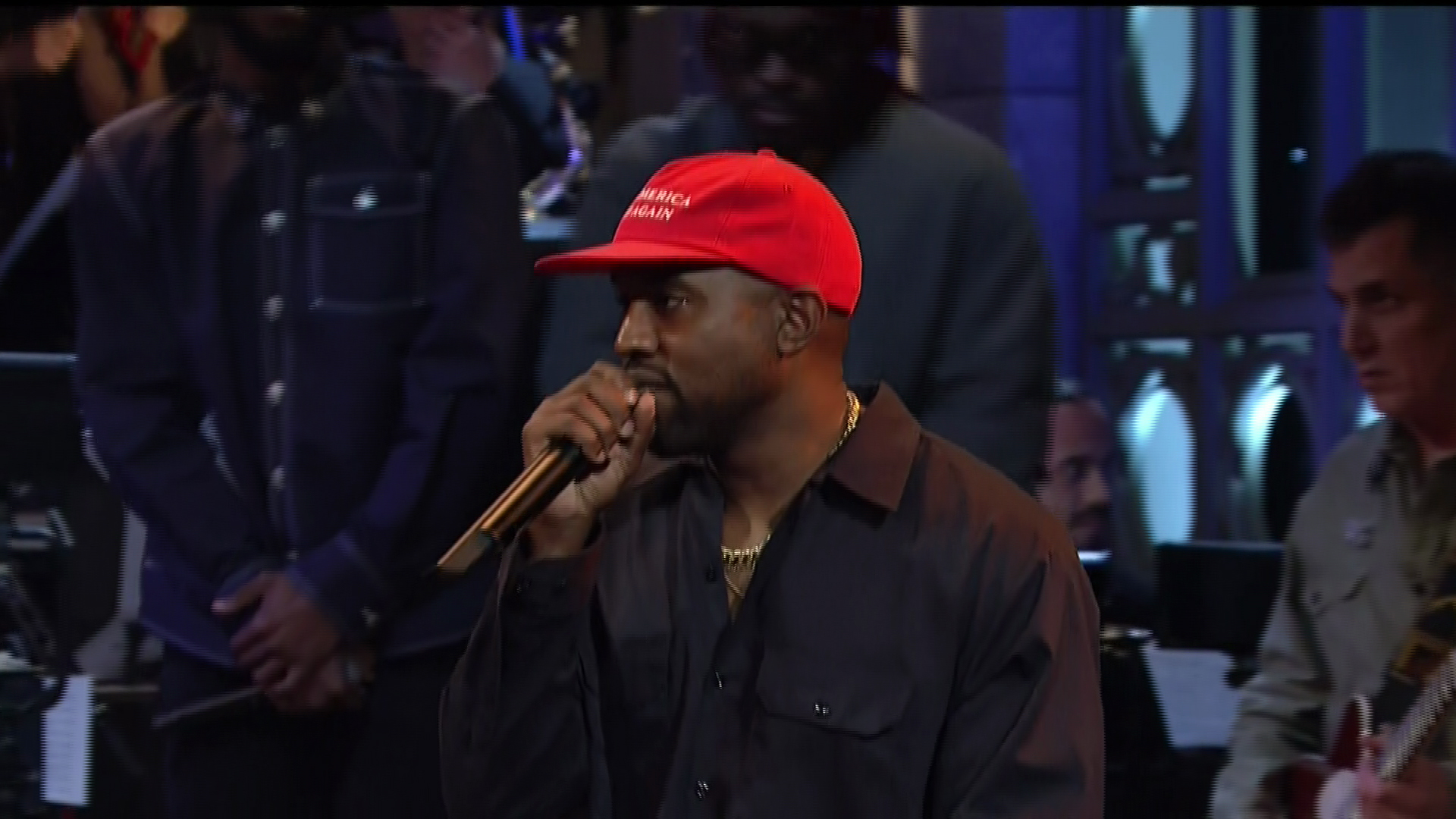 Adam Driver with musical guest Kayne West hosts the 44th season episode 1 NBC's 'Saturday Night Live'