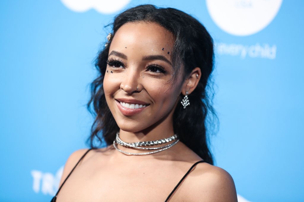 Singer Tinashe arrives at the 7th Annual UNICEF Masquerade Ball 2019 held at the Kimpton La Peer Hotel on October 26, 2019 in West Hollywood, Los Angeles, California, United States.