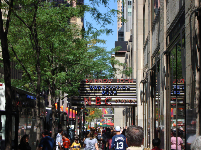 NBC Studios and Rainbow Room Marquee, 30 Rock, New York, NY, USA
