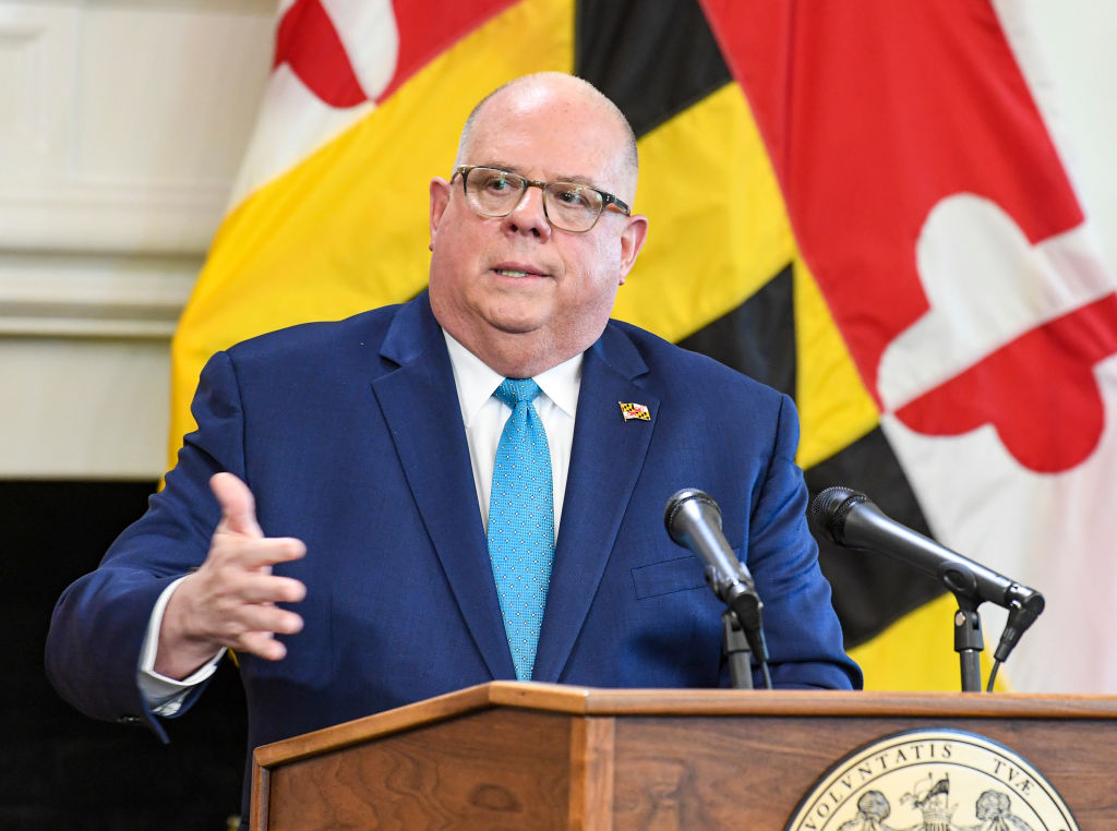Governor Larry Hogan holds a press conference announcing Stage One of the 'Maryland roadmap to Recovery.' Governor's Reception Room State House
