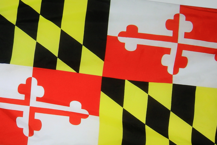 Maryland state flag, full frame view