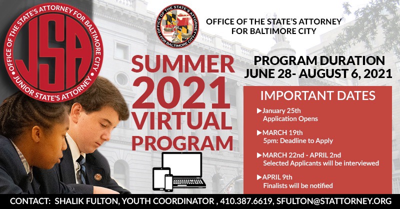 Baltimore City State's Attorney Junior State's Attorney Program