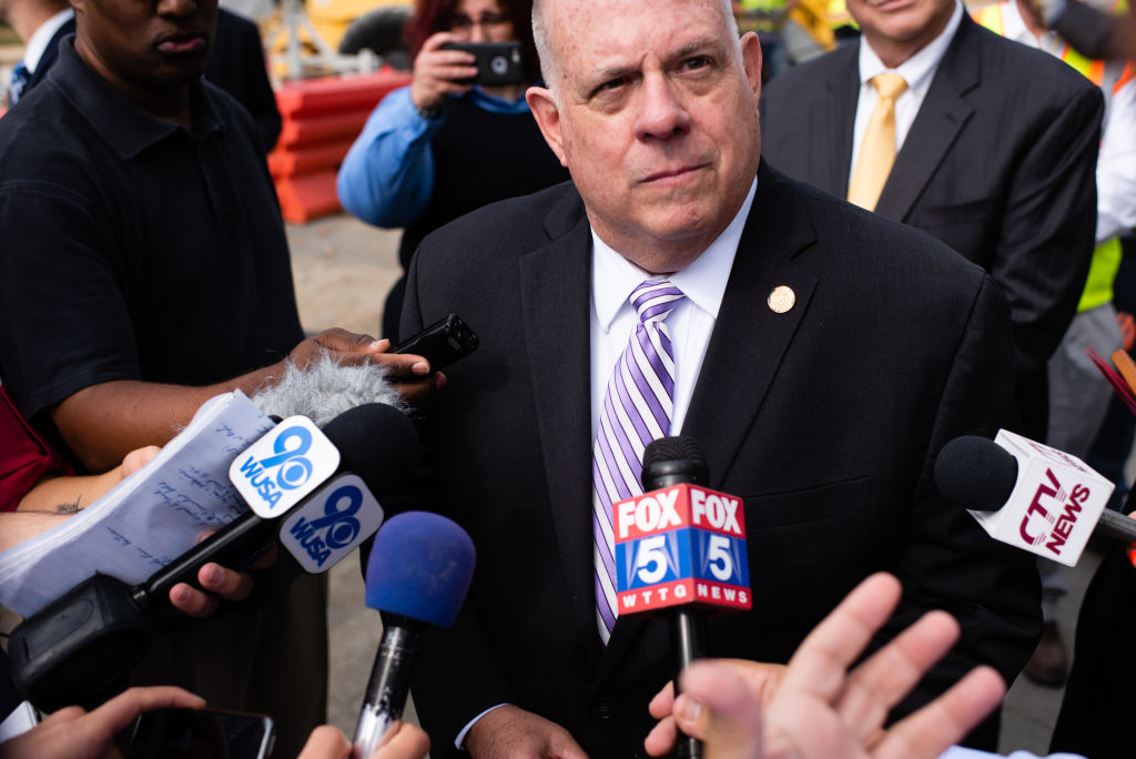 Governor Larry Hogan and representatives from the Maryland Department of Transportation (MDOT) took part in a ceremony to announce the installation of the first section of track for the $5.6 billion Purple Line Light Rail system between New Carrollton and