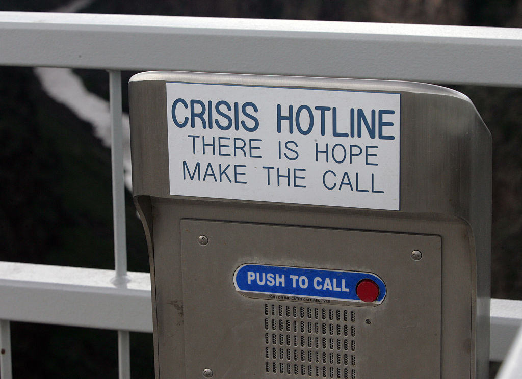 Crisis hotline on bridge