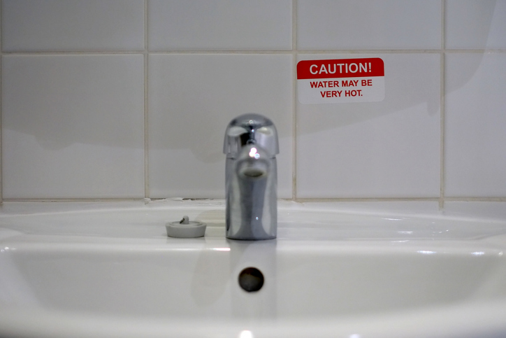Hot Water - Warning sign.