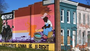 BALTIMORE, MD - DECEMBER 12: A mural is seen on a house wall of