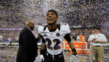 Baltimore Ravens Jimmy Smith (22) celebrates after winning Super Bowl XLVII at the Superdome in New Orleans on Sunday, Feb. 3, 2013. Baltimore defeats San Francisco 34-31 to win the Super Bowl. (Jose Carlos Fajardo/Bay Area News Group)