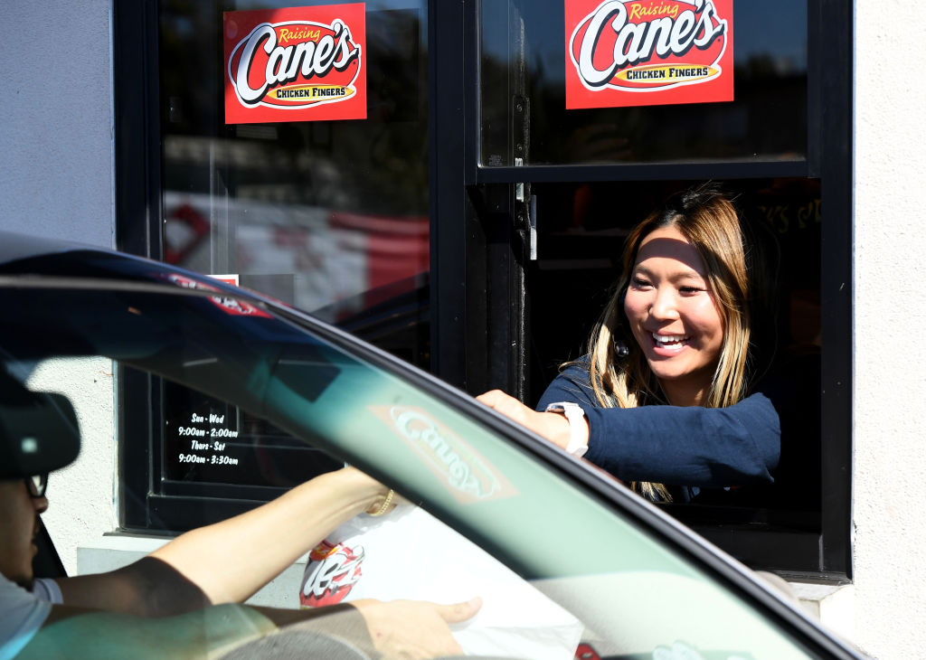 Chloe Kim, American snowboarder and two-time Olympic gold medalist, serves up chicken fingers at Raising Cane"u2019s.
