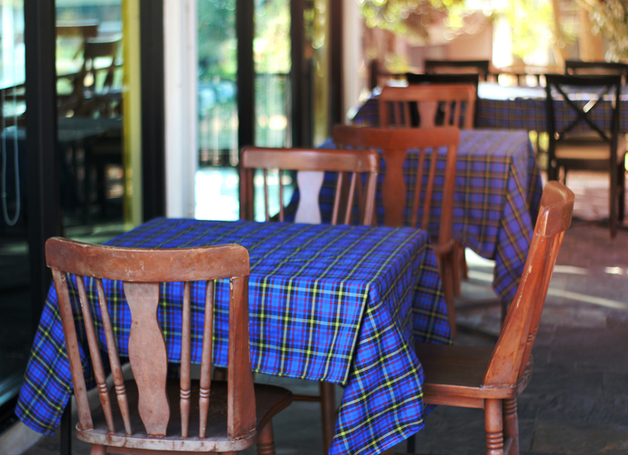 Table and chairs, outdoor cafe restaurant