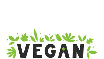 Plant-based meat food lettering. Word with leaves around. Vegetarian and vegan food Vegetables and cereals protein alternative. Sustainable, climate-friendly, ethical, responsible eating concept.