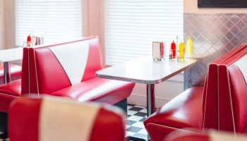 Diner style restaurant seating