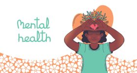 World Mental health day web banner. Vector Background.