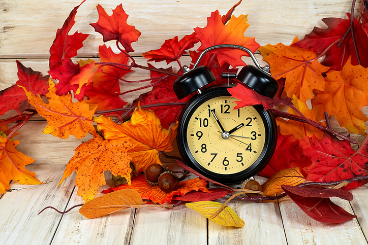 Daylight Saving Time Clock In Leaves