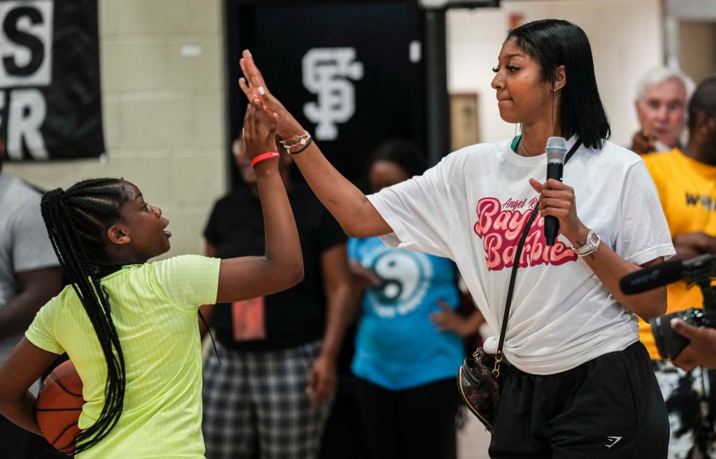 Angel Reese hosted a basketball clinic at Saint Frances Academy in July.