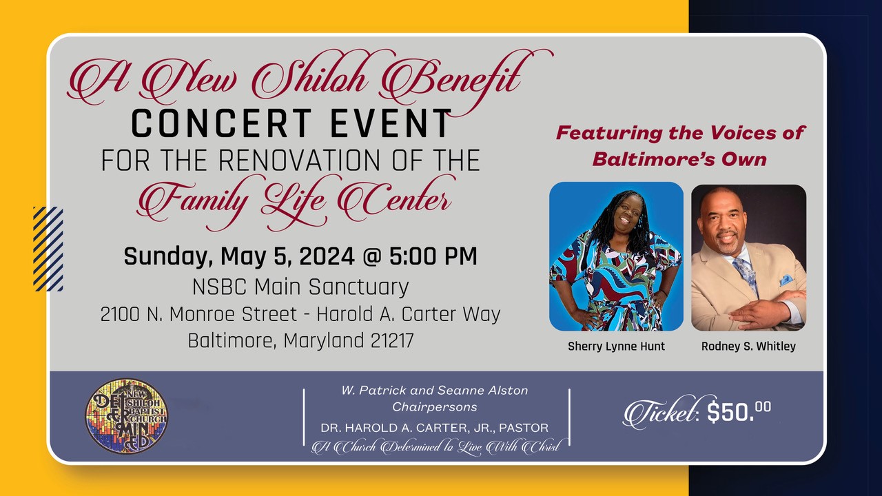 New Shiloh Baptist Church May 5th Benefit Concert