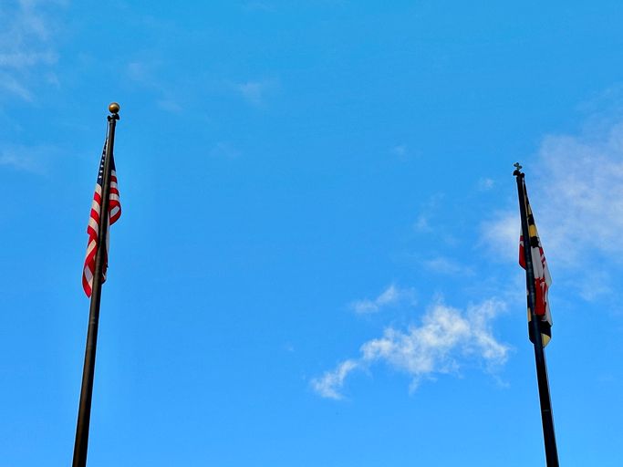 American Flag and Maryland Flag