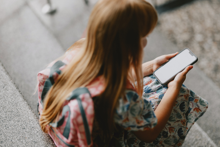 Back To School Concept, Mom Taking Daughter To School