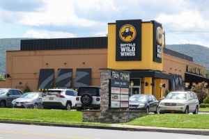 An exterior view of a Buffalo Wild Wings restaurant.