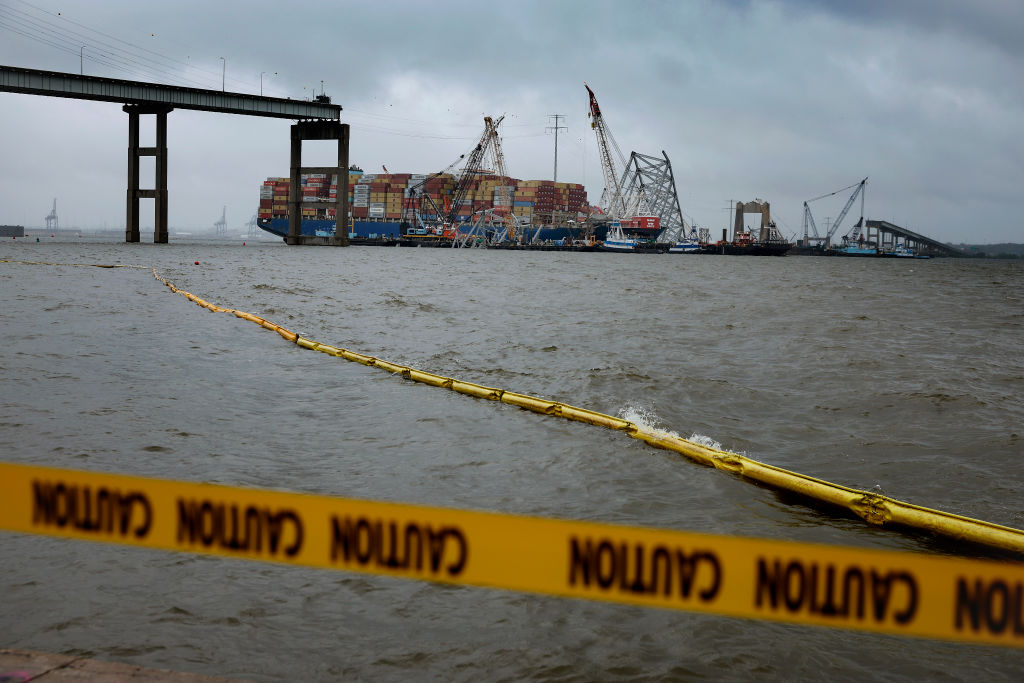 Crews Continue To Work To Reopen Shipping Lane At The Site Of The Francis Scott Key Bridge Collapse In Baltimore