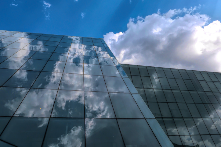Cloud reflections in the city